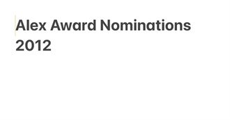 Alex Award Nominations 2012