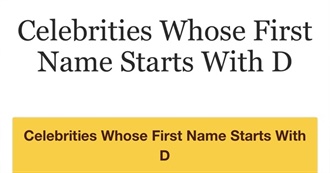 Celebs Whose Name Begins With &quot;D&quot;