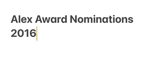 Alex Award Nominations 2016