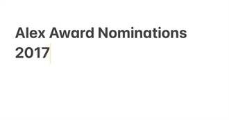 Alex Award Nomimations 2017