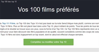 Vos 100 Films Pr&#233;f&#233;r&#233;s - Senscritique