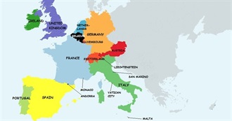 What Geographical Divisions of Sovereign States in Western Europe Have You Been To?