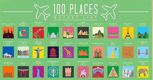 100 Places Scratch Off Bucket List Poster - Travel Bible Shop