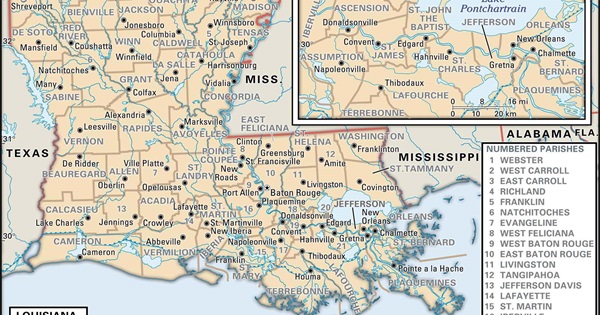 Largest Cities & Seats of Every Louisiana Parish